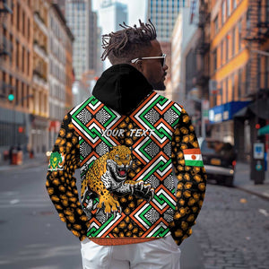 Personalized Afro Niger Hoodie Leopard Ankara African Pattern