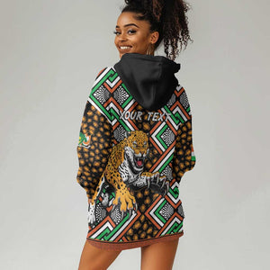 Personalized Afro Niger Hoodie Dress Leopard Ankara African Pattern