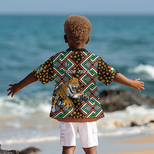 Personalized Afro Niger Kid Hawaiian Shirt Leopard Ankara African Pattern