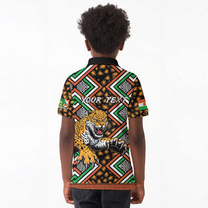 Personalized Afro Niger Kid Polo Shirt Leopard Ankara African Pattern