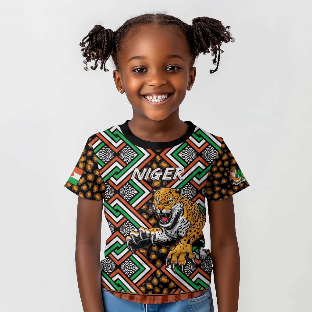 Personalized Afro Niger Kid T shirt Leopard Ankara African Pattern