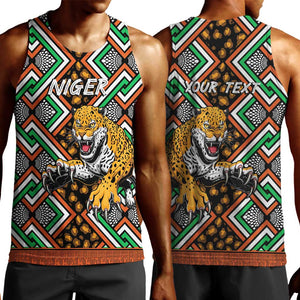 Personalized Afro Niger Men Tank Top Leopard Ankara African Pattern