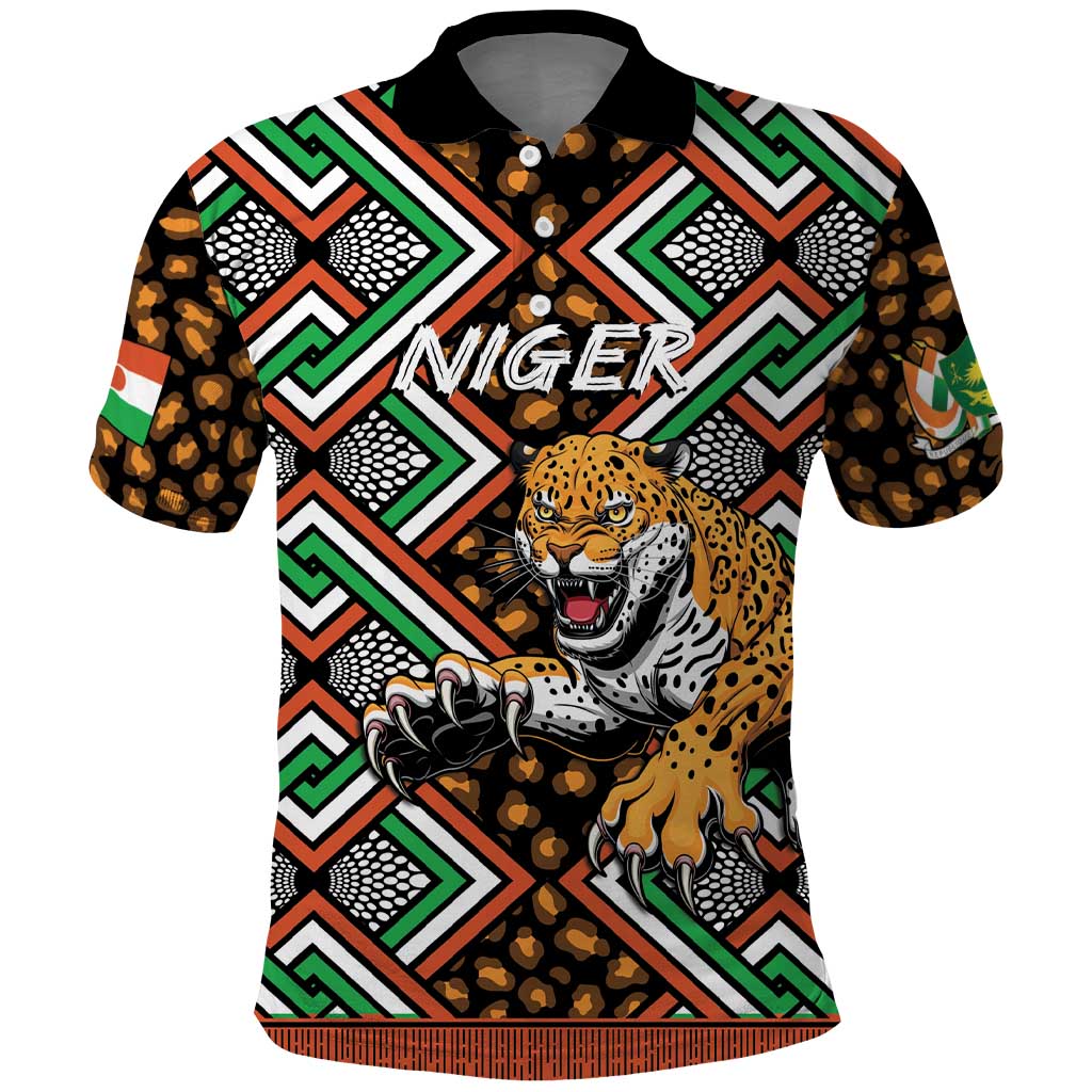 Personalized Afro Niger Polo Shirt Leopard Ankara African Pattern