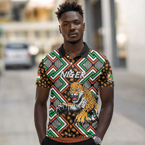 Personalized Afro Niger Polo Shirt Leopard Ankara African Pattern