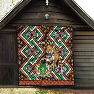 Personalized Afro Niger Quilt Leopard Ankara African Pattern