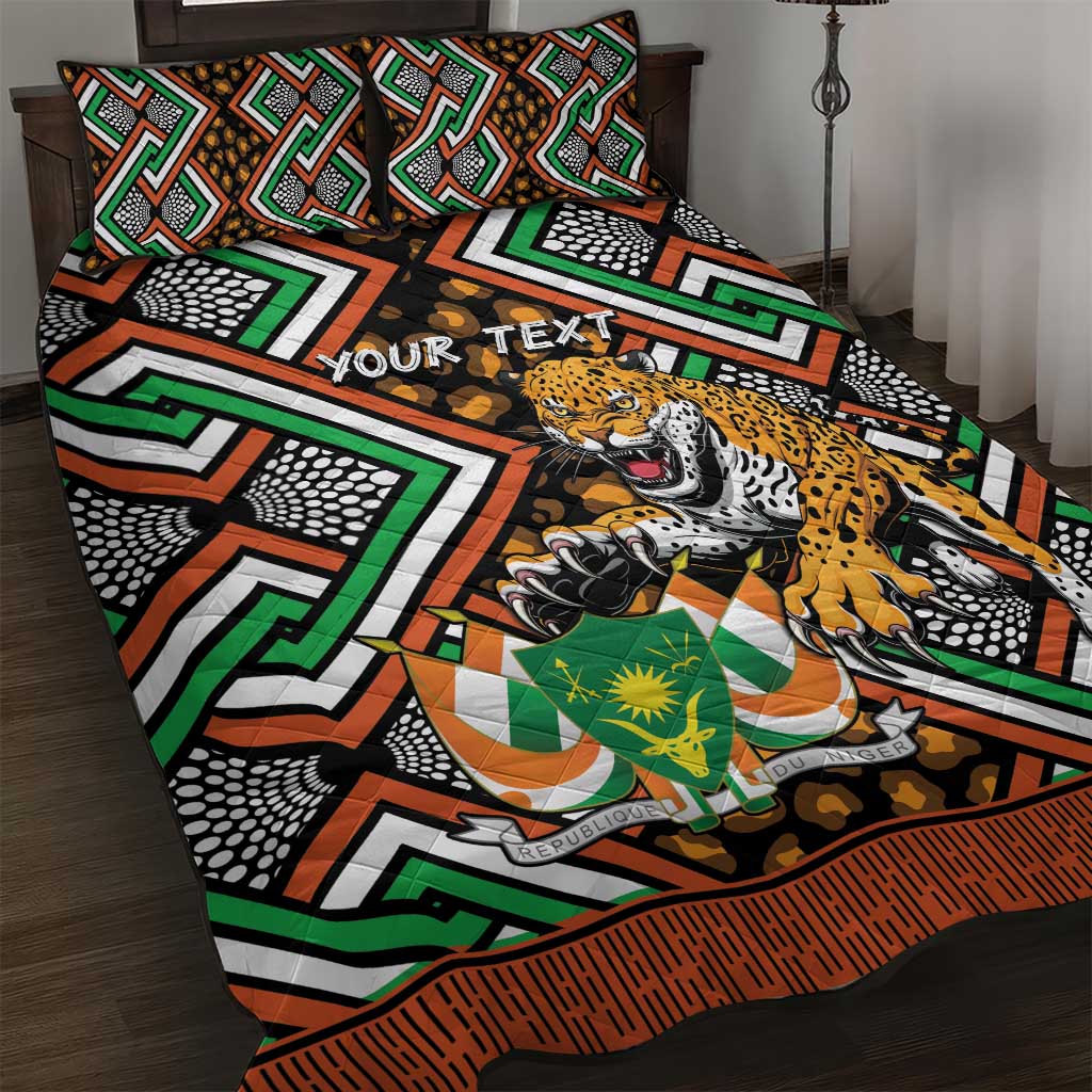 Personalized Afro Niger Quilt Bed Set Leopard Ankara African Pattern