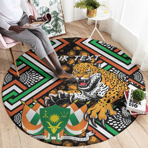 Personalized Afro Niger Round Carpet Leopard Ankara African Pattern