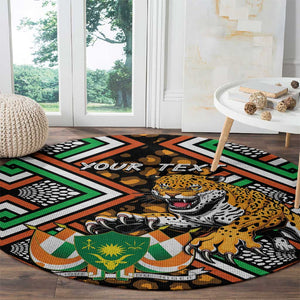 Personalized Afro Niger Round Carpet Leopard Ankara African Pattern