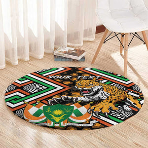 Personalized Afro Niger Round Carpet Leopard Ankara African Pattern