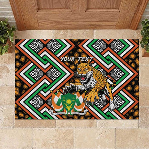 Personalized Afro Niger Rubber Doormat Leopard Ankara African Pattern