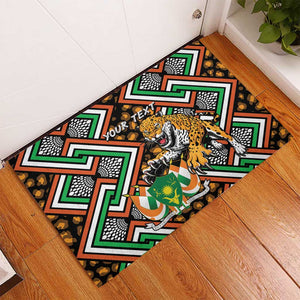 Personalized Afro Niger Rubber Doormat Leopard Ankara African Pattern