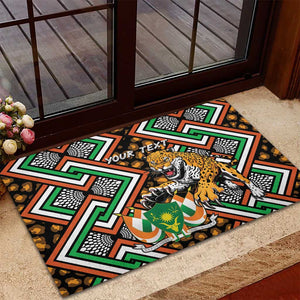 Personalized Afro Niger Rubber Doormat Leopard Ankara African Pattern