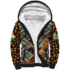 Personalized Afro Niger Sherpa Hoodie Leopard Ankara African Pattern