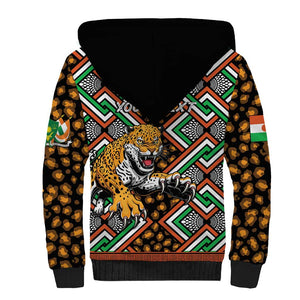 Personalized Afro Niger Sherpa Hoodie Leopard Ankara African Pattern