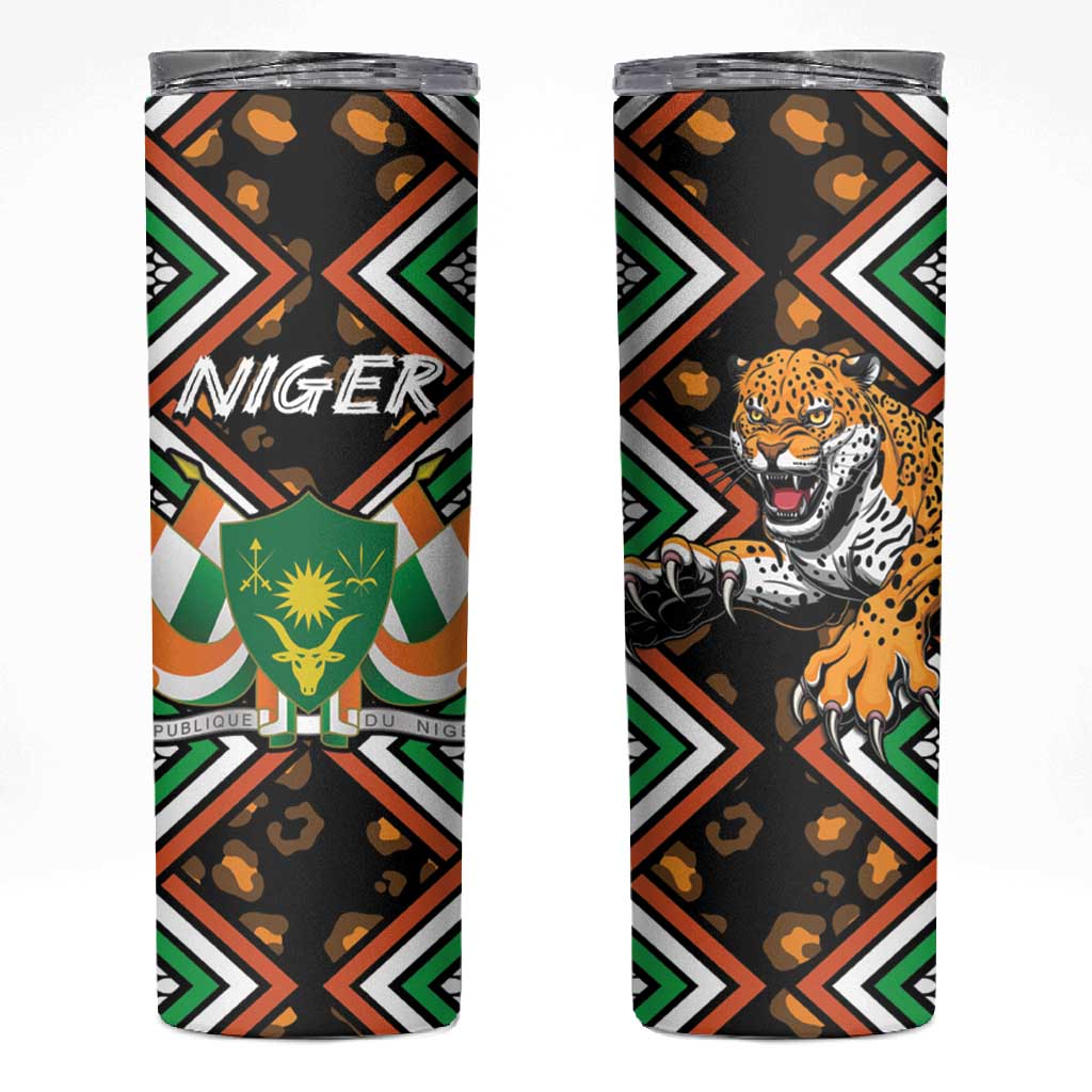 Personalized Afro Niger Skinny Tumbler Leopard Ankara African Pattern