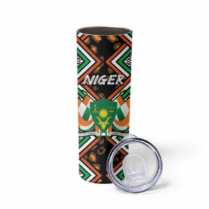 Personalized Afro Niger Skinny Tumbler Leopard Ankara African Pattern