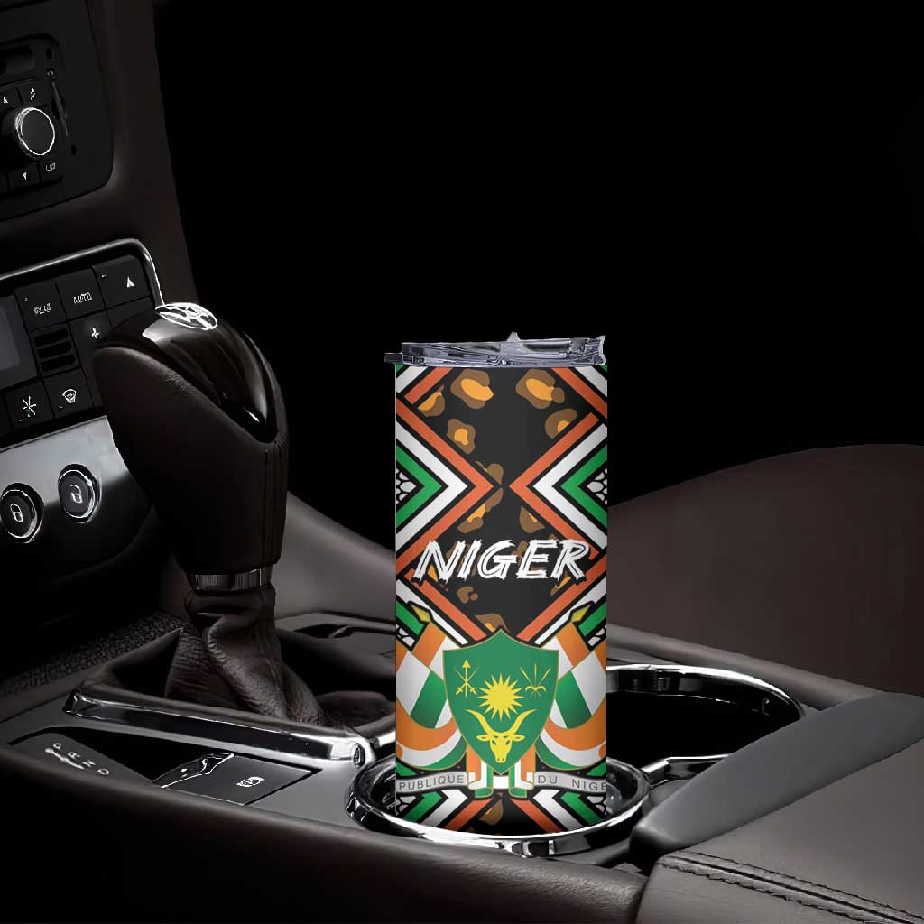 Personalized Afro Niger Skinny Tumbler Leopard Ankara African Pattern