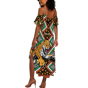 Personalized Afro Niger Summer Maxi Dress Leopard Ankara African Pattern