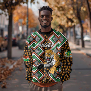 Personalized Afro Niger Sweatshirt Leopard Ankara African Pattern