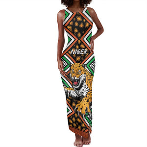 Personalized Afro Niger Tank Maxi Dress Leopard Ankara African Pattern