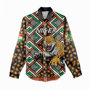 Personalized Afro Niger Women Casual Shirt Leopard Ankara African Pattern LT14