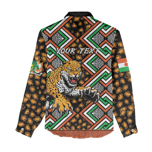 Personalized Afro Niger Women Casual Shirt Leopard Ankara African Pattern LT14