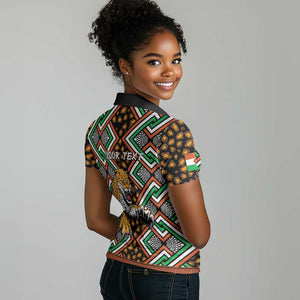 Personalized Afro Niger Women Polo Shirt Leopard Ankara African Pattern