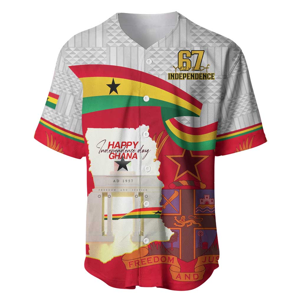 Ghana Independence Day Baseball Jersey Gana Map Happy 67 Years Anniversary