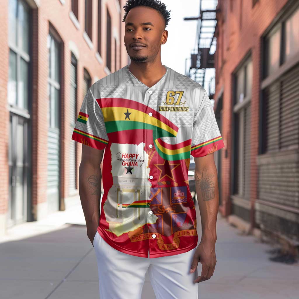 Ghana Independence Day Baseball Jersey Gana Map Happy 67 Years Anniversary