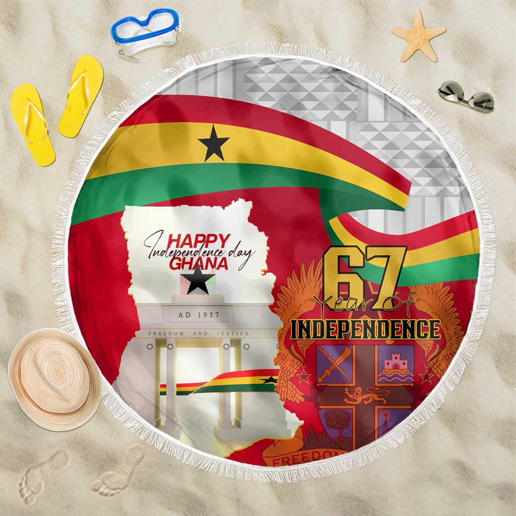 Ghana Independence Day Beach Blanket Gana Map Happy 67 Years Anniversary