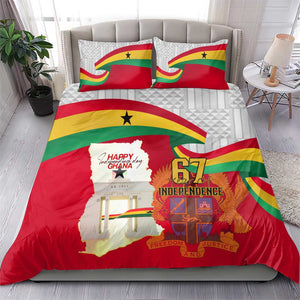 Ghana Independence Day Bedding Set Gana Map Happy 67 Years Anniversary