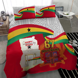 Ghana Independence Day Bedding Set Gana Map Happy 67 Years Anniversary