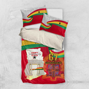 Ghana Independence Day Bedding Set Gana Map Happy 67 Years Anniversary