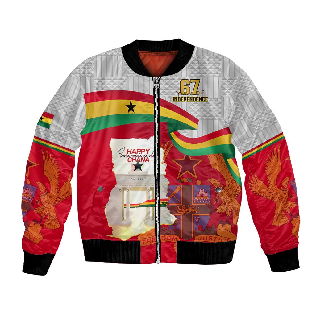 Ghana Independence Day Bomber Jacket Gana Map Happy 67 Years Anniversary