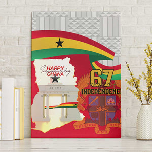 Ghana Independence Day Canvas Wall Art Gana Map Happy 67 Years Anniversary