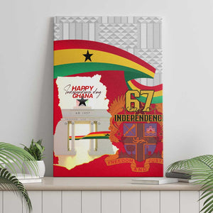 Ghana Independence Day Canvas Wall Art Gana Map Happy 67 Years Anniversary