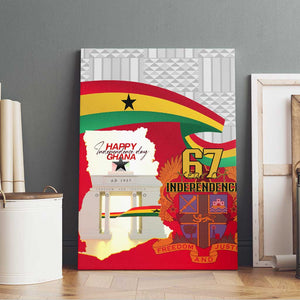 Ghana Independence Day Canvas Wall Art Gana Map Happy 67 Years Anniversary