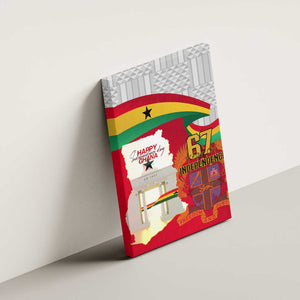 Ghana Independence Day Canvas Wall Art Gana Map Happy 67 Years Anniversary