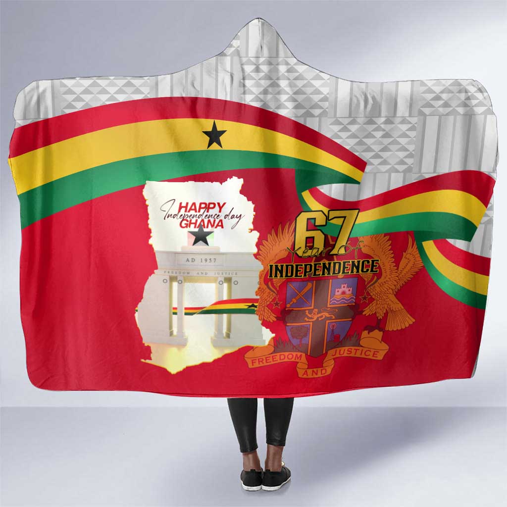 Ghana Independence Day Hooded Blanket Gana Map Happy 67 Years Anniversary