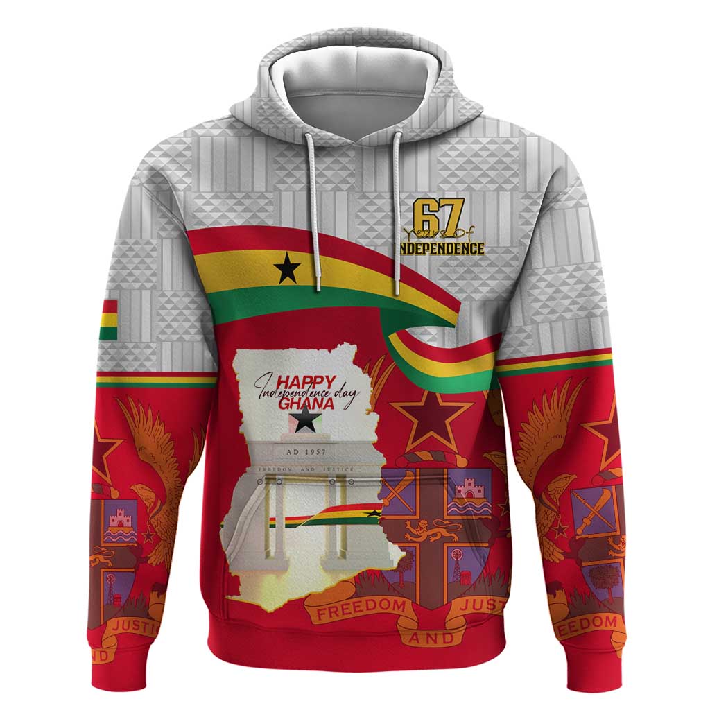 Ghana Independence Day Hoodie Gana Map Happy 67 Years Anniversary