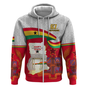 Ghana Independence Day Hoodie Gana Map Happy 67 Years Anniversary