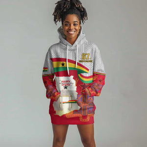 Ghana Independence Day Hoodie Dress Gana Map Happy 67 Years Anniversary