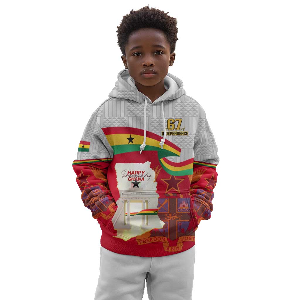 Ghana Independence Day Kid Hoodie Gana Map Happy 67 Years Anniversary