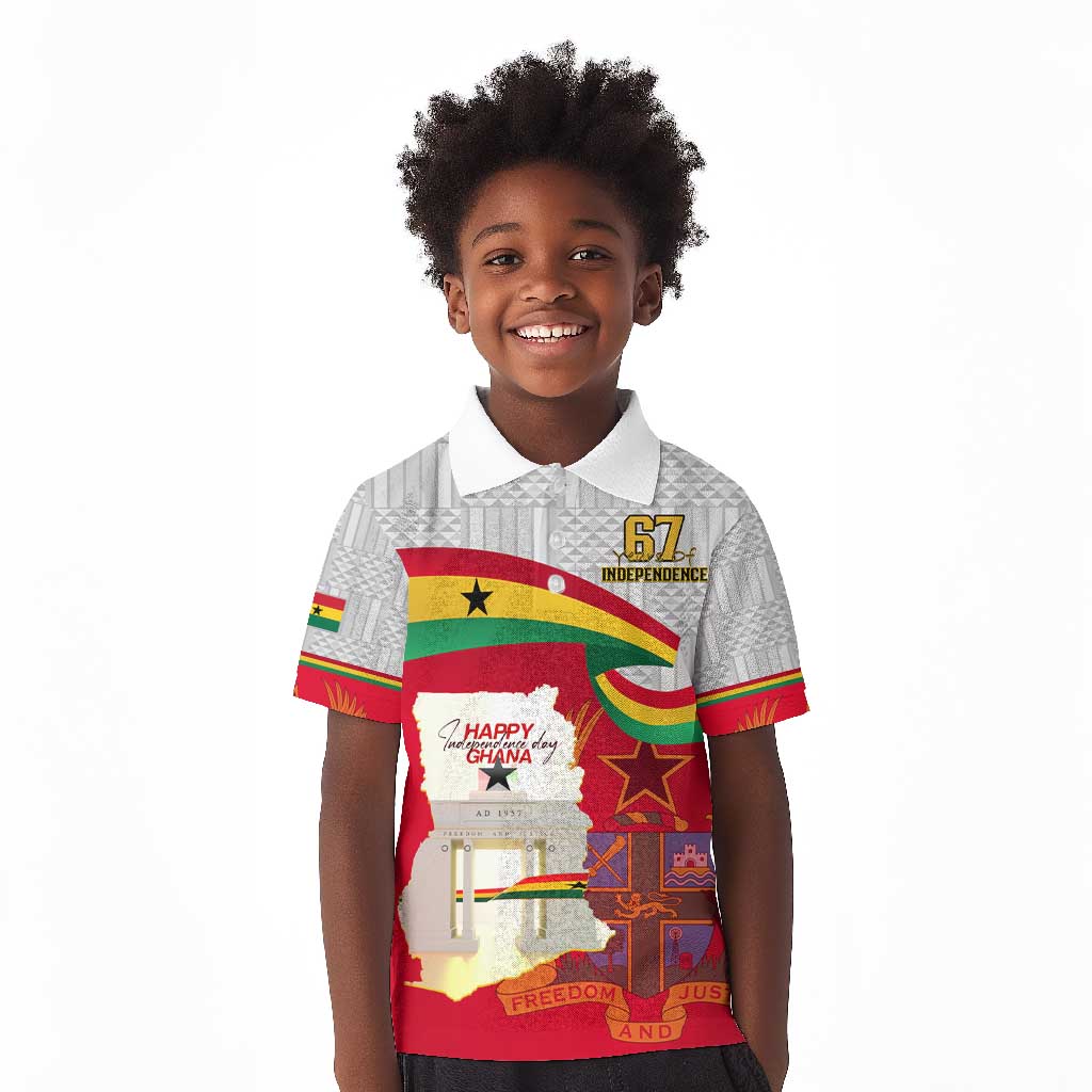 Ghana Independence Day Kid Polo Shirt Gana Map Happy 67 Years Anniversary