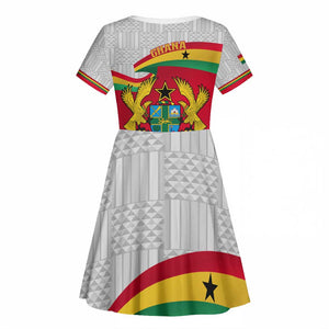 Ghana Independence Day Kid Short Sleeve Dress Gana Map Happy 67 Years Anniversary