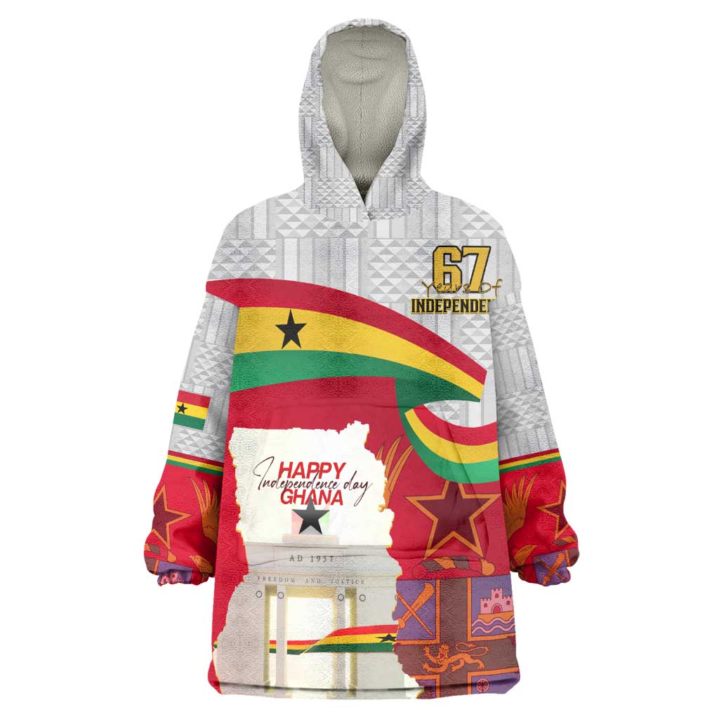 Ghana Independence Day KId Wearable Blanket Hoodie Gana Map Happy 67 Years Anniversary