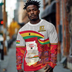 Ghana Independence Day Long Sleeve Shirt Gana Map Happy 67 Years Anniversary LT14