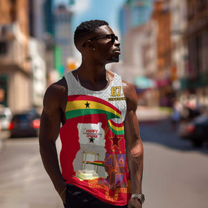 Ghana Independence Day Men Tank Top Gana Map Happy 67 Years Anniversary