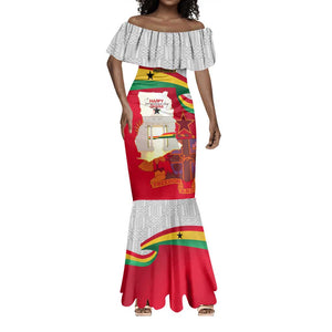 Ghana Independence Day Mermaid Dress Gana Map Happy 67 Years Anniversary