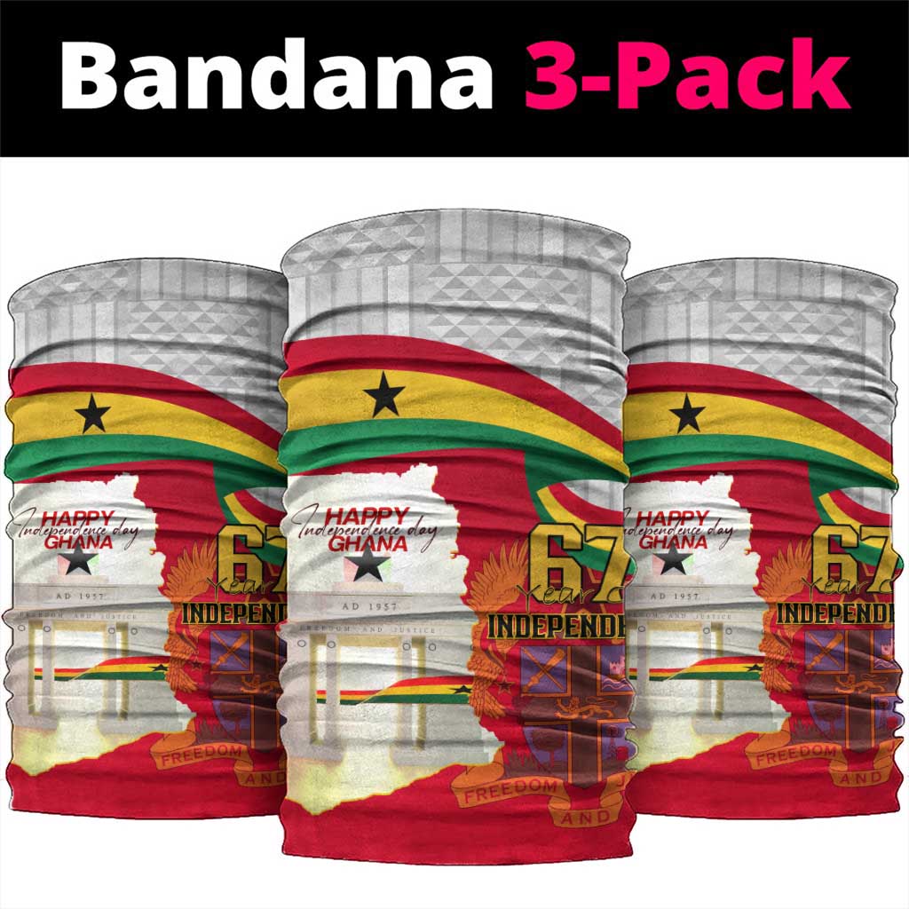 Ghana Independence Day Neck Gaiter Gana Map Happy 67 Years Anniversary LT14